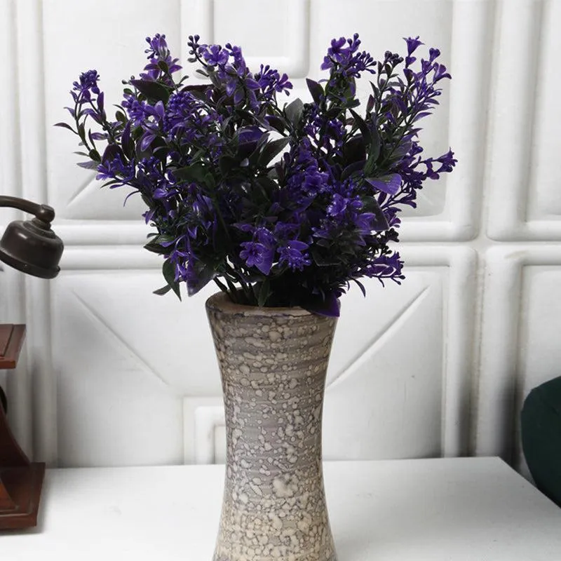 Faux Purple Lavender Leaf Bunch - Set Of Two media 1