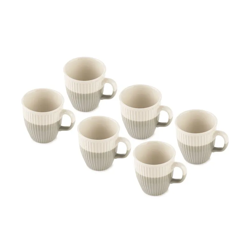 Seraphine Porcelain Tea Cup (180 mL Each,Grey) - Set Of Six media 7