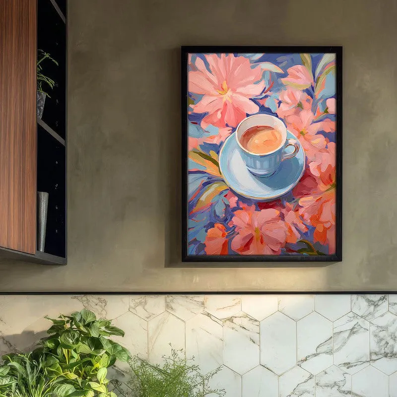 Floral Brewery Archival Canvas Wall Art - Black media 3