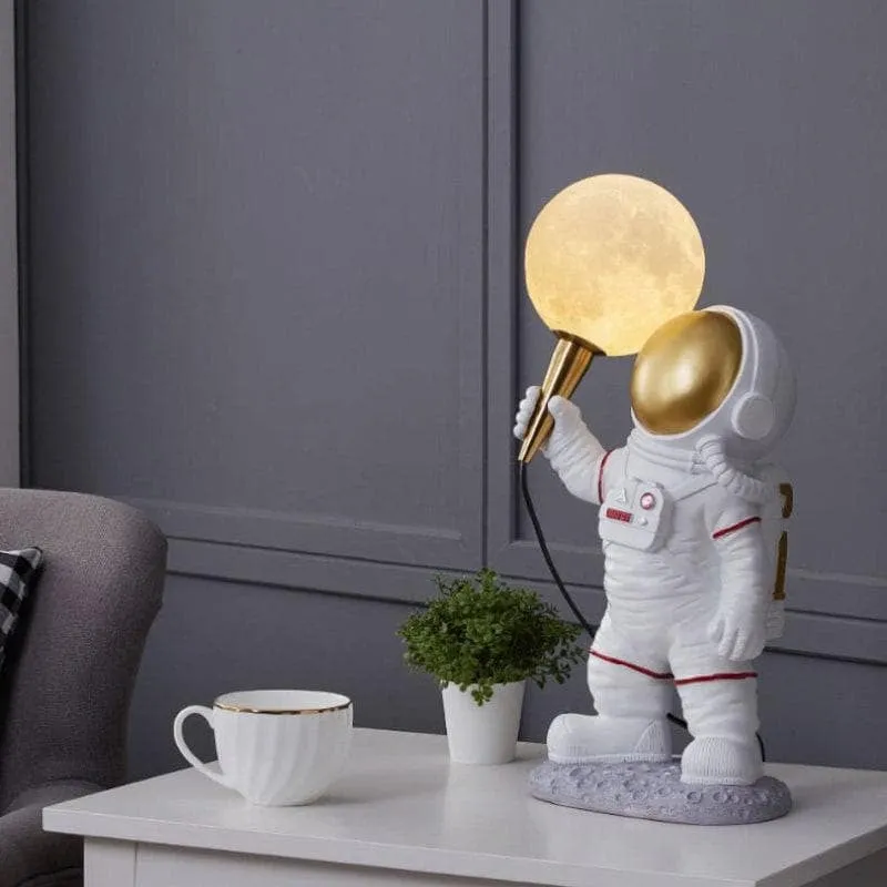 Luna Space LED Resin Table Lamp - White,Gold media 3