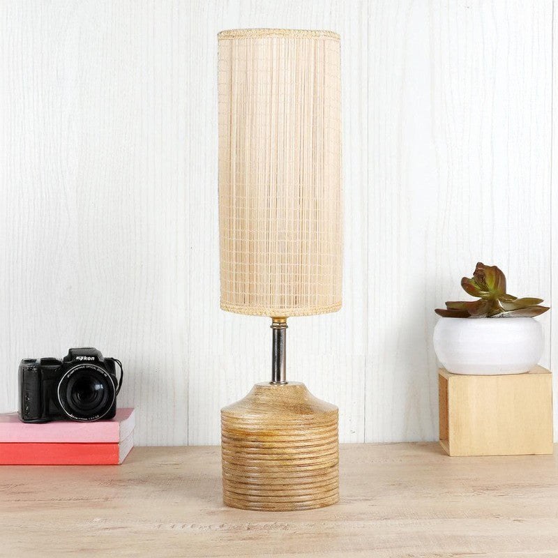 Majestic Solid Fabric Table Lamp - Beige,Brown media 3