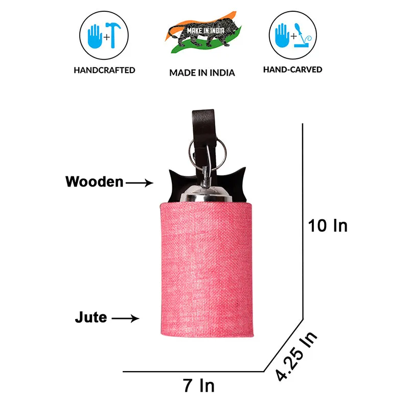 Delphi Jute & Wooden Wall Lamp - Pink media 6