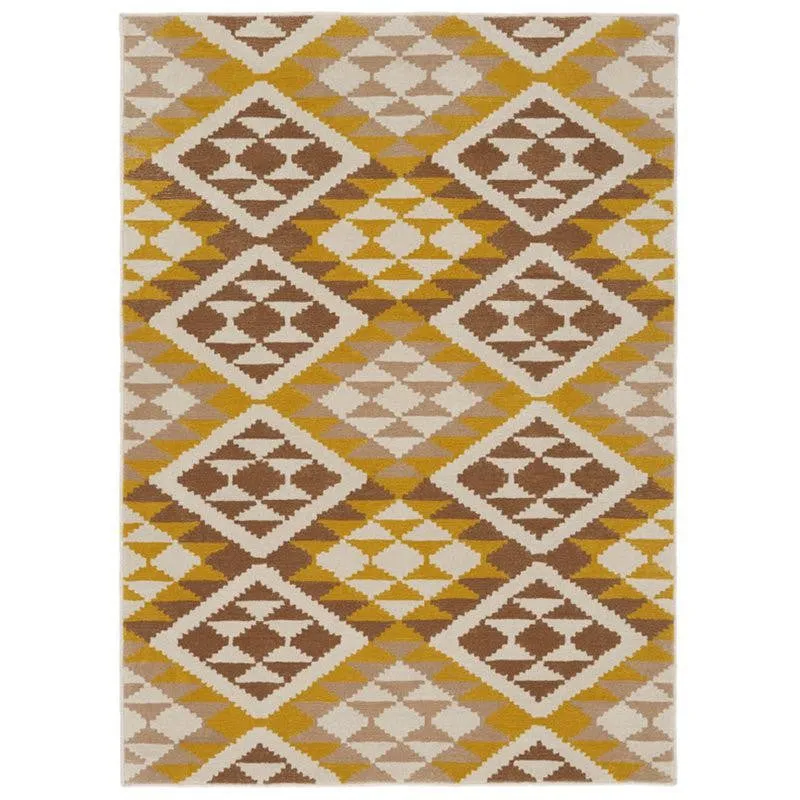 Belladonna Hand Tufted Geometric Wool & Nylon Carpet - Mustard Yellow media 1