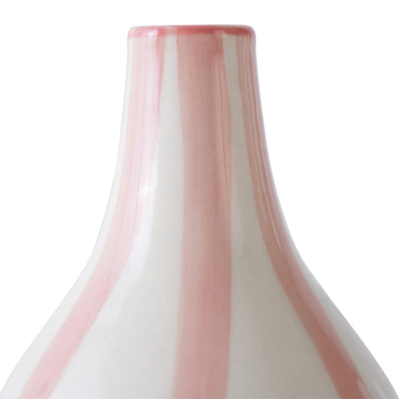 Waveon Ceramic Flower Vase - White,Pink media 5