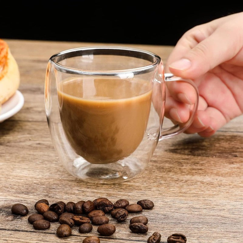 Elegant Glass Coffee Mug (80 mL Each) - Set Of Two media 5