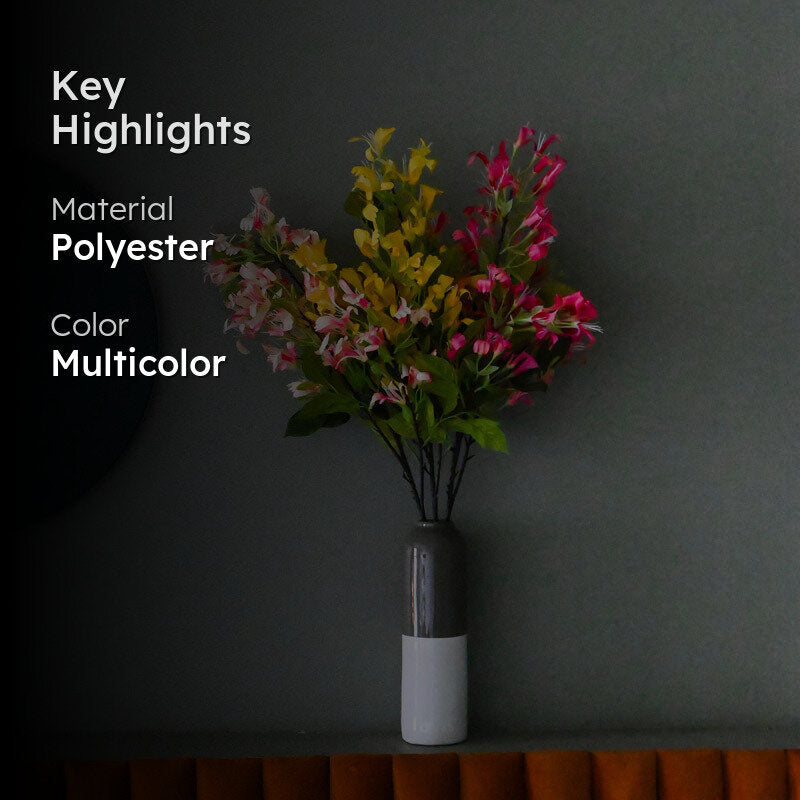 Faux Japanese Honeysuckle Flower Bunch - Set Of Three media 2