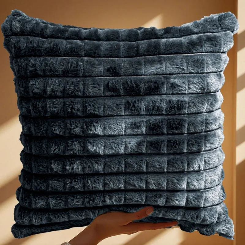 Frost Waffle Dark Grey Cushion Cover (Square) Set of Two media 3