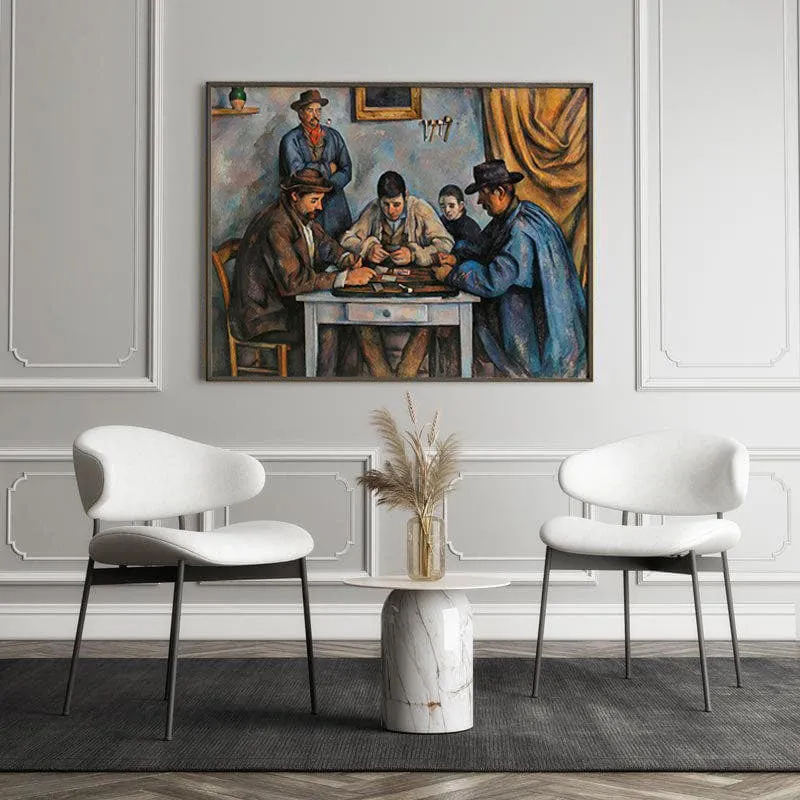 The Card Players Canvas Painting By Paul Cezanne - Black Frame media 5