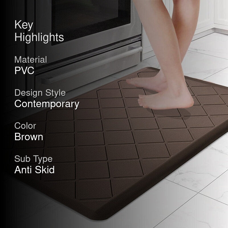 Geo Step Anti Skid PVC Anti-Fatigue Mat - Grey media 2