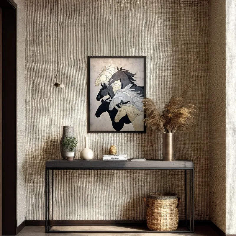 Regal Horse Wall Painting With Black Frame media 7