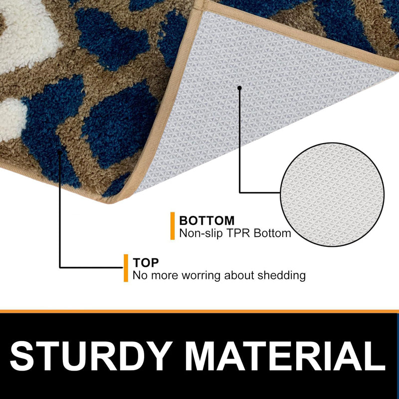 Fluffy Diamonds Microfiber Bath Mat - Blue media 6