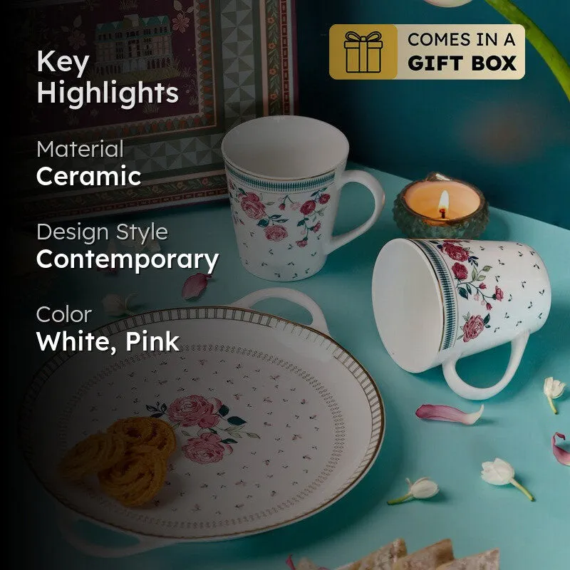 Magique by The Wishing Chair Portrait of Rose Lustre Mugs & Platter With Giftbox - Three Piece Set - 2