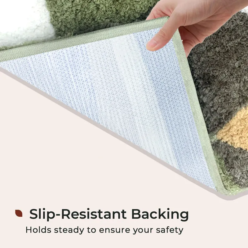 Soft Triangles Microfiber Bath Mat - Green media 4