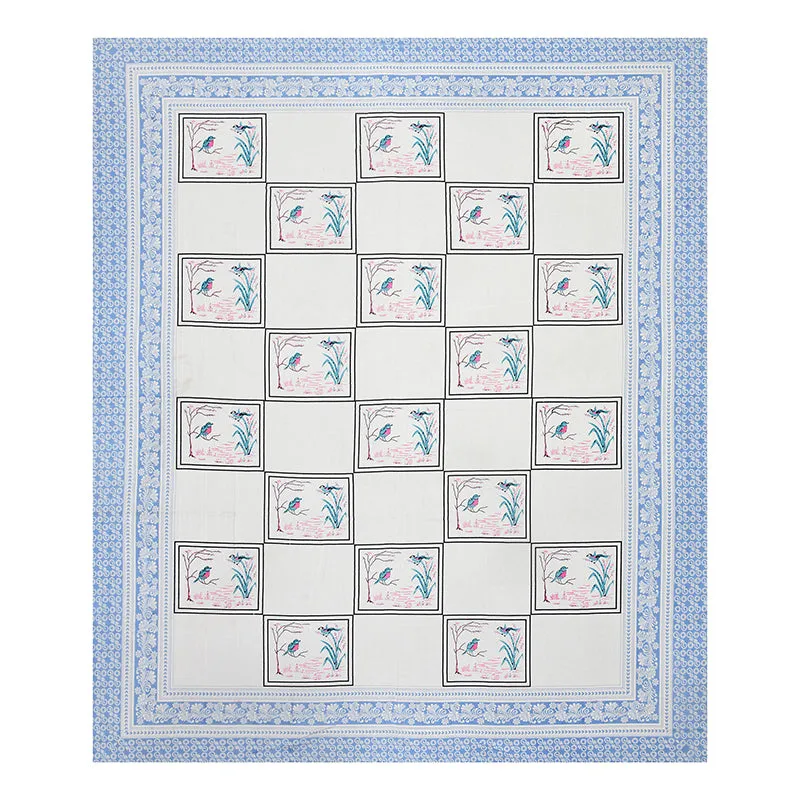 Feather Dreams Cotton Bedsheet (Blue, Pink) - 144 TC media 7
