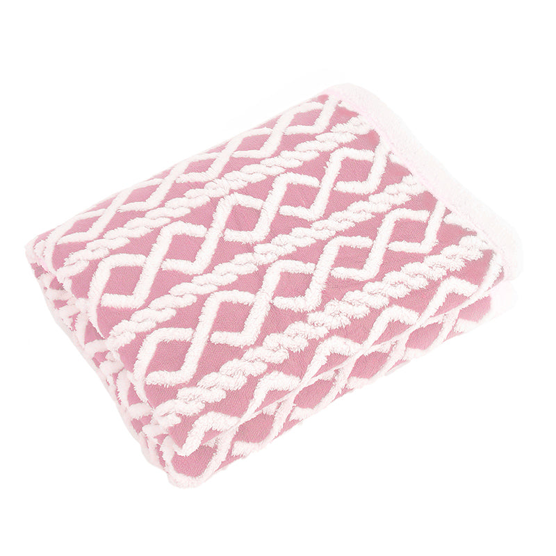 Oriella Geomatric Faux Fur Blanket (Pink)  - 210 GSM media 5