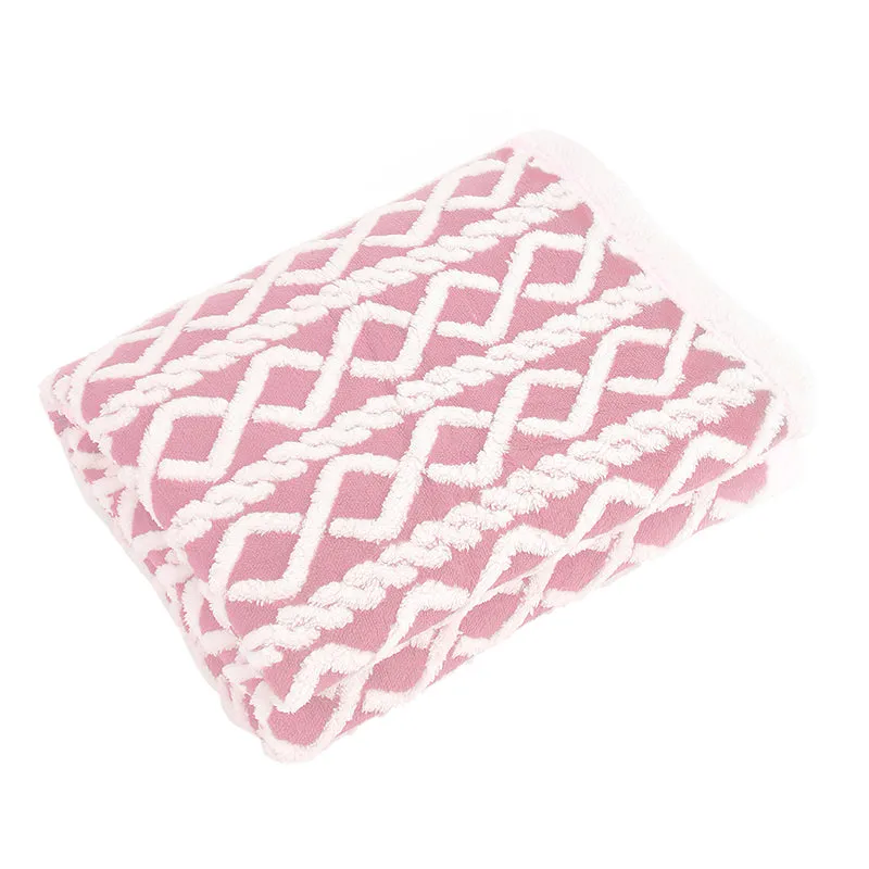 Oriella Geomatric Faux Fur Blanket (Pink) - 210 GSM media 5