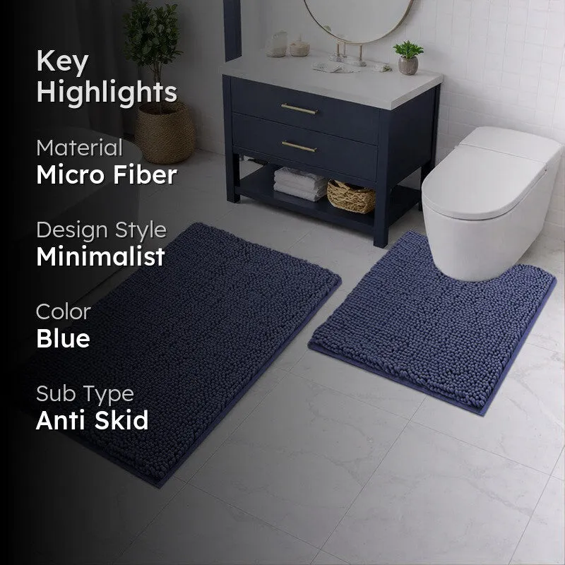 PureTone Microfiber Bath Mats (Navy) - Set of Two media 2