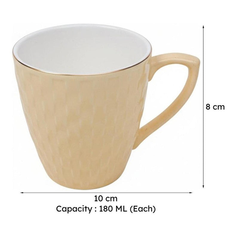 Arviya Porcelain Tea Cup (180 mL Each)/Ivory)- Set of Six media 8