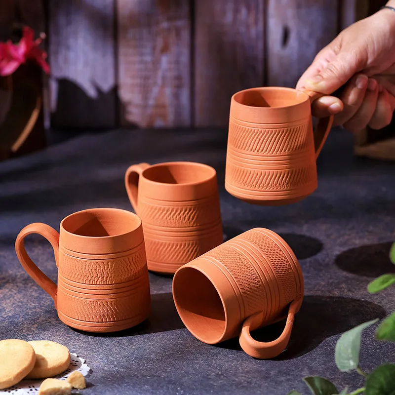 Niyati Terracotta Coffee Mug (250 mL Each) - Set of Four media 6