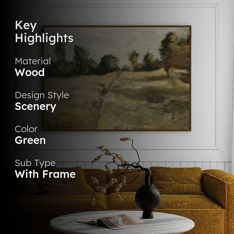 Autumn Fields Wood Wall Art With Frame - Black media 2