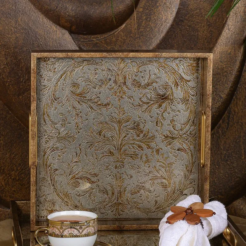 Orna Luxe (Wood,Glass) Serving Tray - Set of Two media 3