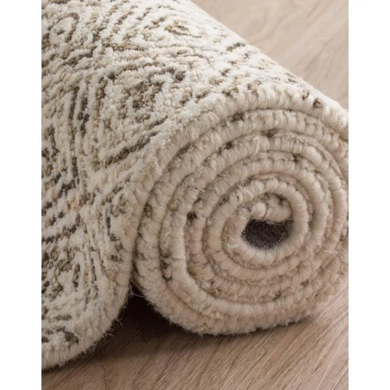 Timeless Textures Hand Tufted Wool Rug - Brown & White media 4