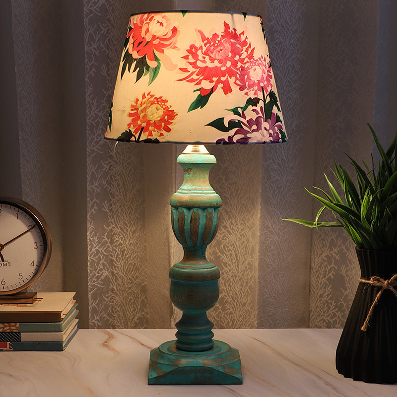 Miyabi Totem Printed Mango Wood Table Lamp - Multicolor