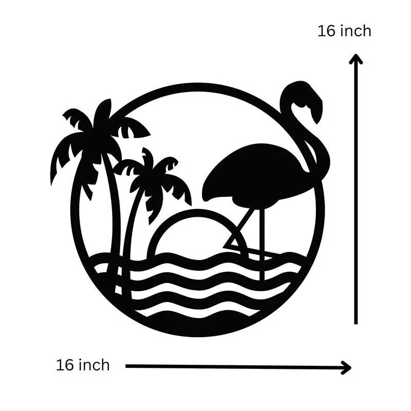 Flamingo On A Beach Black Iron Wall Accent media 5