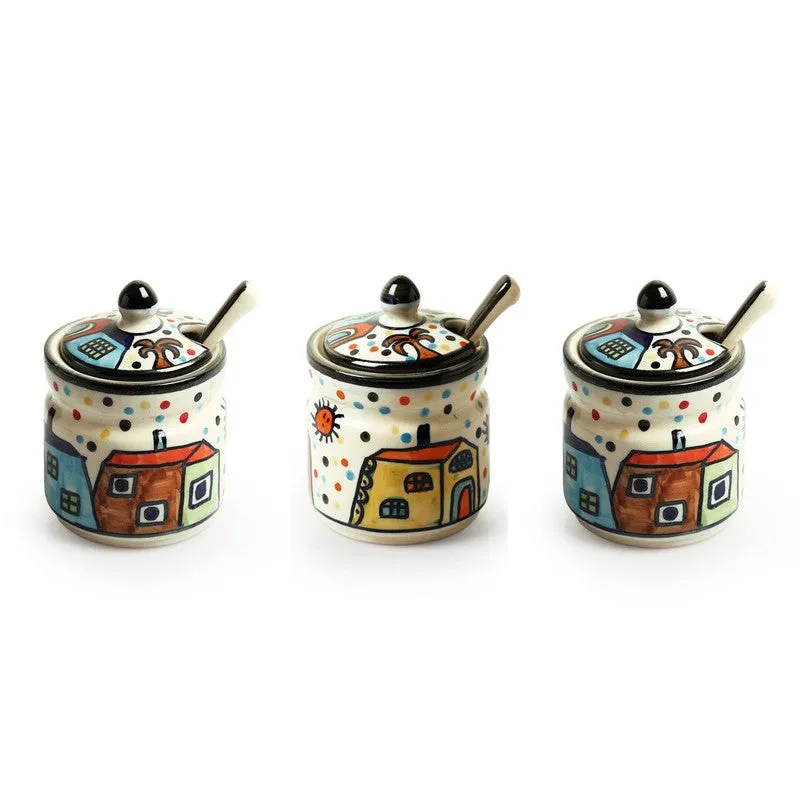 Sweet Home Handpainted Condiment Jar (280 Ml) - Seven Piece Set media 4