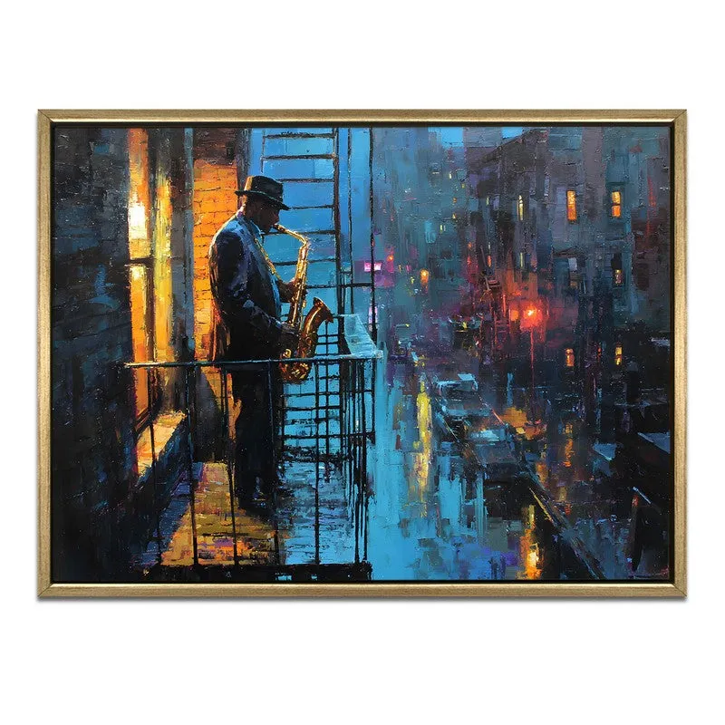 Rainlight Jazz Canvas Wall Painting With Frame media 3