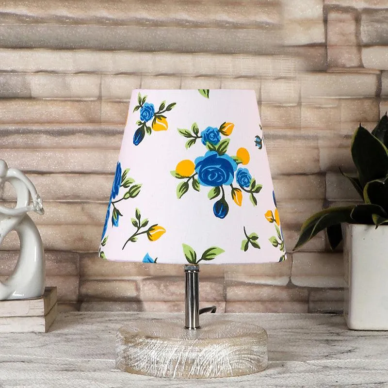 Renvo Blue Fleur Fabric Table Lamp - Multicolor media 3