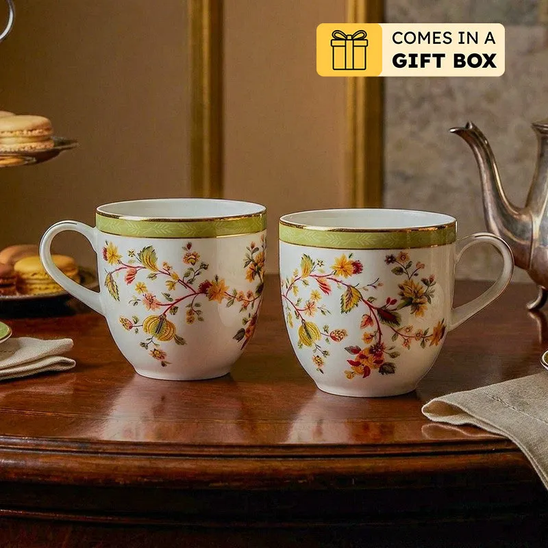 Painted 24k Gold Brushed Porcelain Coffee Mug (300 mL Each) - Set of Six media 1