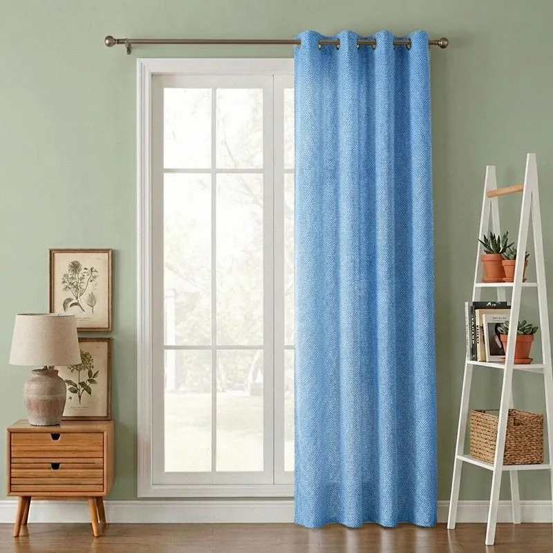 Form Ease Cotton Room Darkening Curtains - Blue media 1