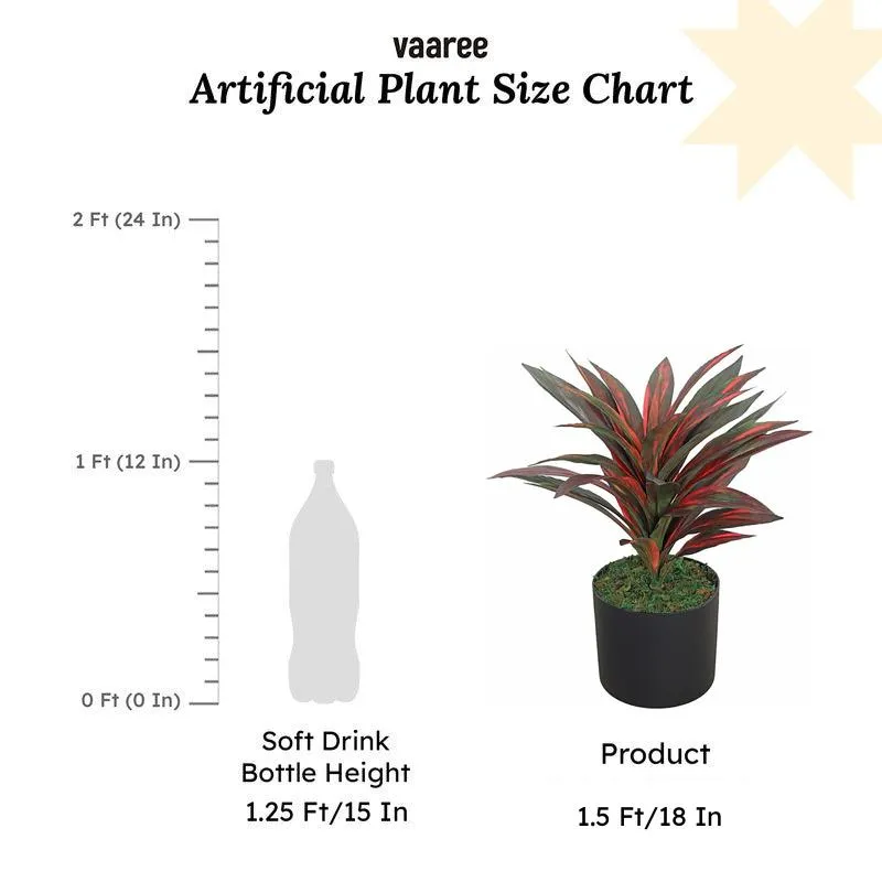 Lush Oasis Artificial Plant With Black Plastic Pot - Red media 7