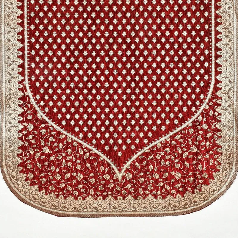 Petite Leaves Chenille Sofa Cover - Maroon media 7