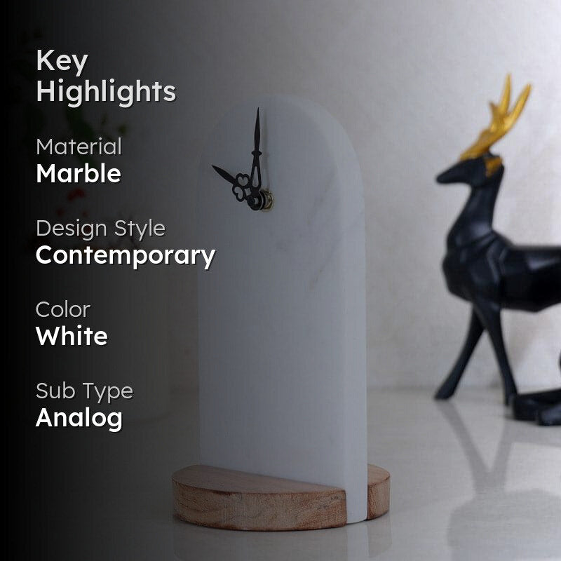 Fruna Hand Crafted Marble Table Clock media 2