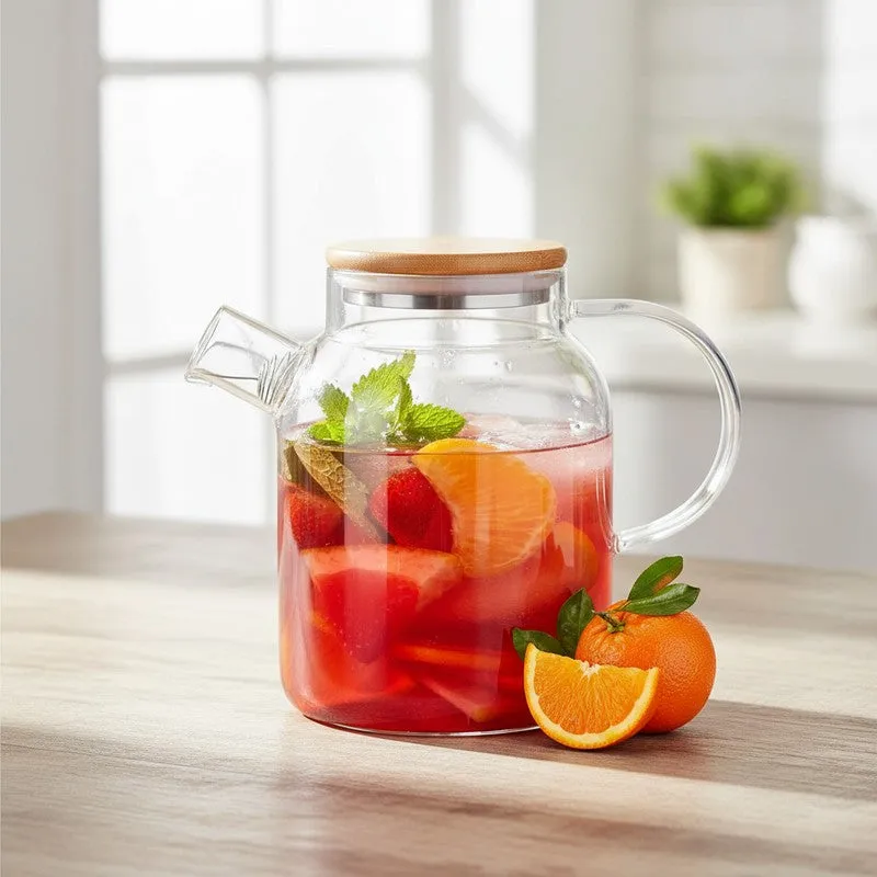 Elegant Glass Pitcher with Lid for Juice and Water - 1800 ML media 1