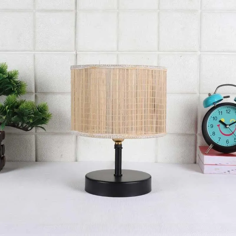 Husky Tall Bamboo Table Lamp - Beige,Black media 4