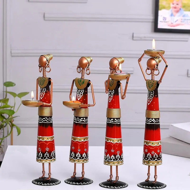 Tribal Ladies Showpiece - Set Of Four media 4