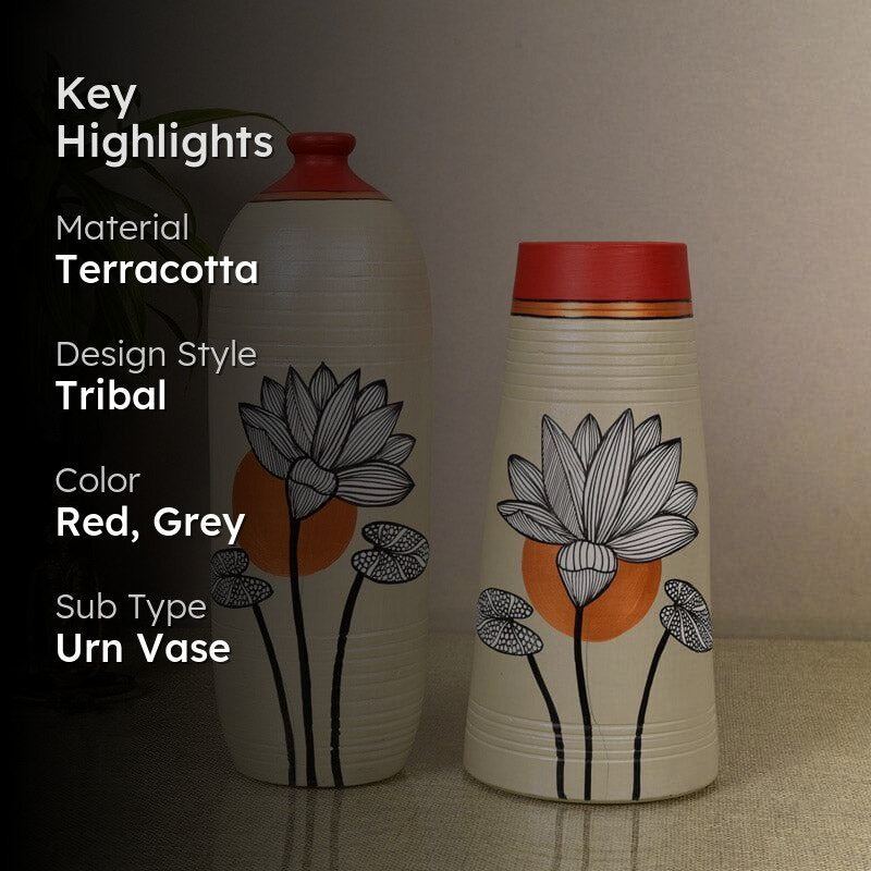 Lotus Cove Terracotta Vase - Set Of Two media 2