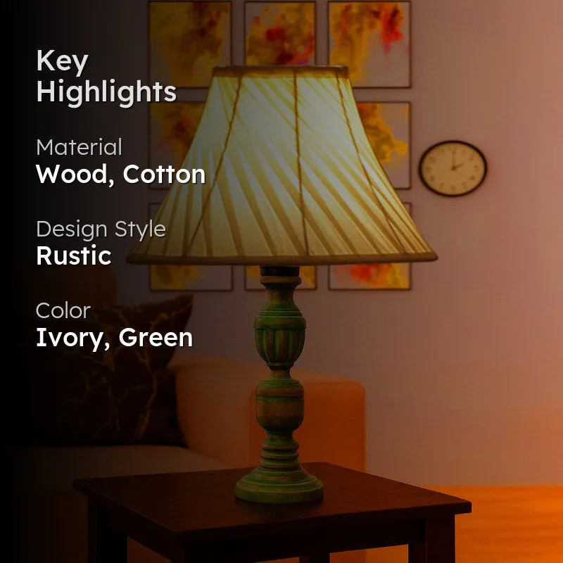 Arvello Oryn Wooden Table Lamp - Ivory media 2