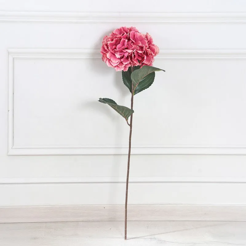 Hydrangea Artificial Flower Stem - Red media 3
