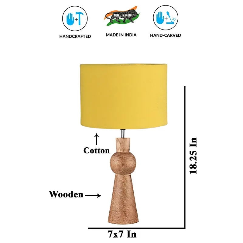 Angler Wooden Table Lamp - Yellow,Brown media 5