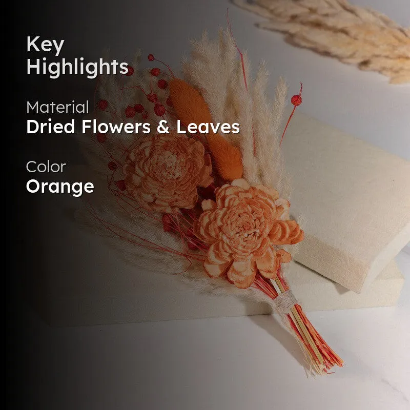 Floral Delight Dried Flower Bunch - Orange media 2