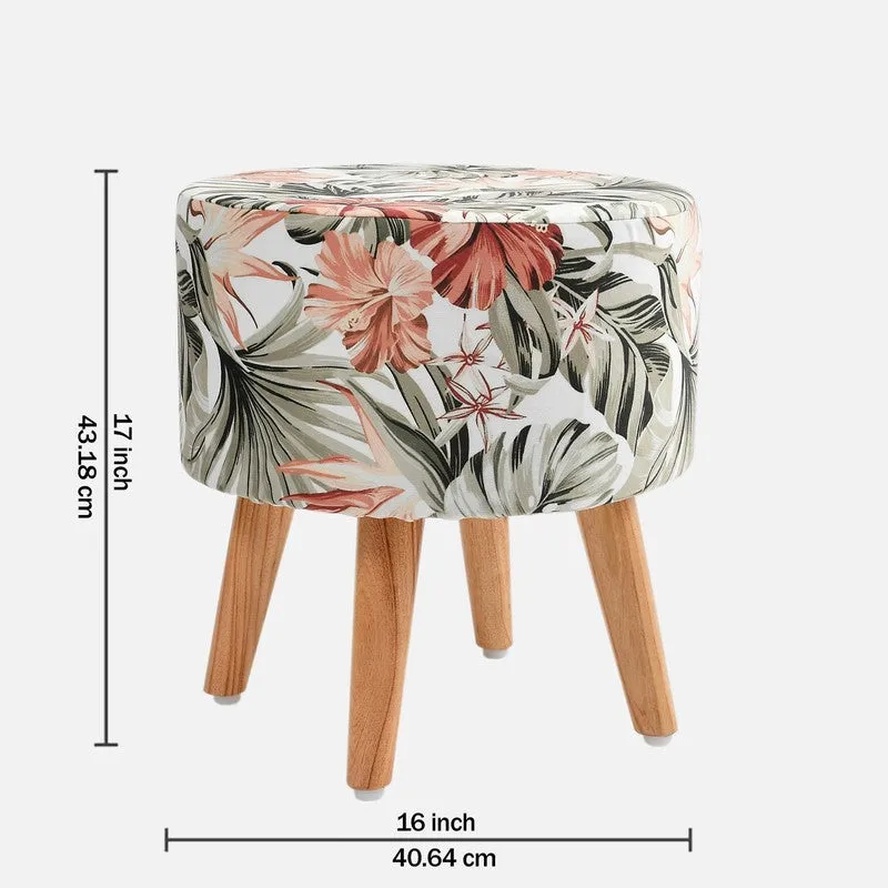 Avira Floral Velvet Ottoman - Multicolor media 7