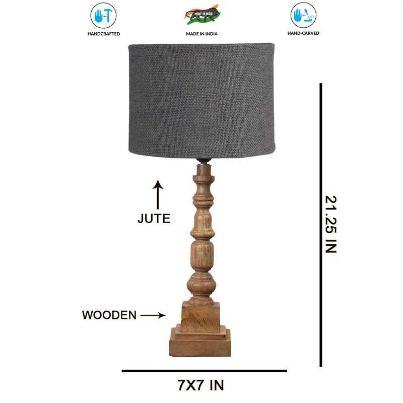 Sienna I Arbor Wooden Table Lamp - Grey,Brown media 7