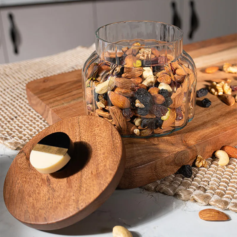Anora Glass Jar With Airtight Wood Lid - 950 mL media 5