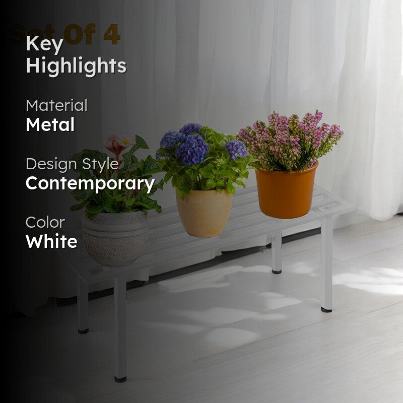 Planar Metal Planter (White) - Set Of Four media 2