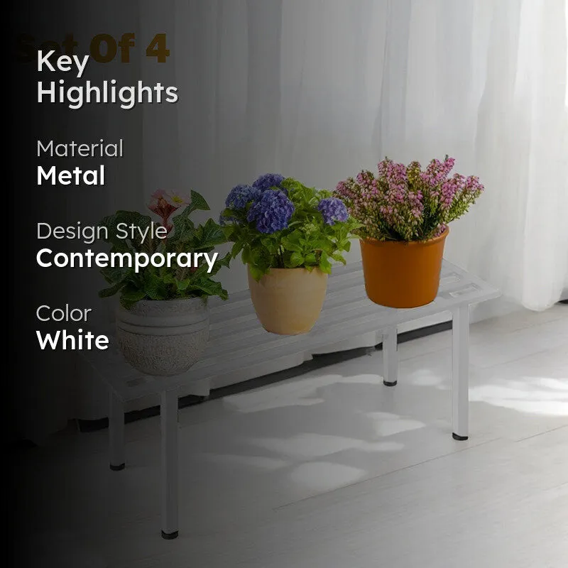 Planar Metal Planter (White) - Set Of Four media 2