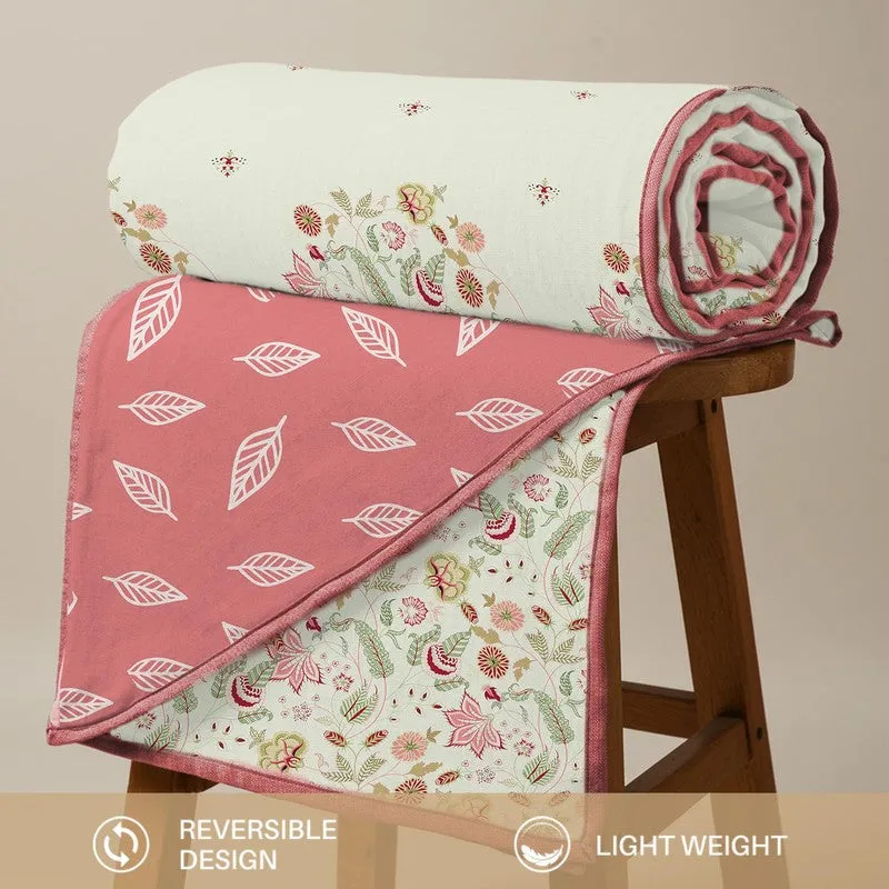 Urban Space Floral Reversible Blanket - Pink media 5